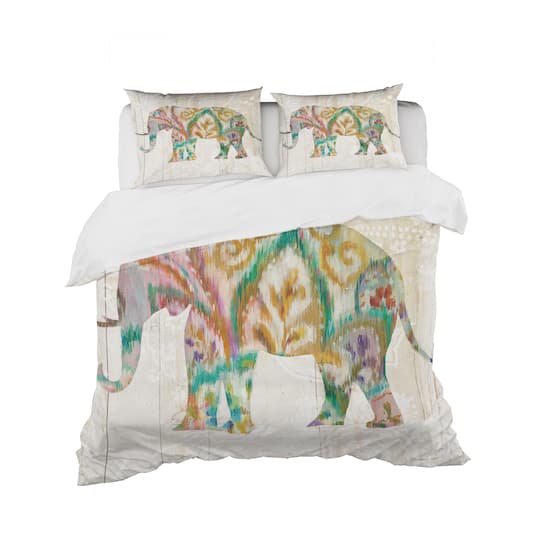 Designart 'Boho Paisley Elephant II vII' Traditional Bedding Set - Duvet Cover & Shams